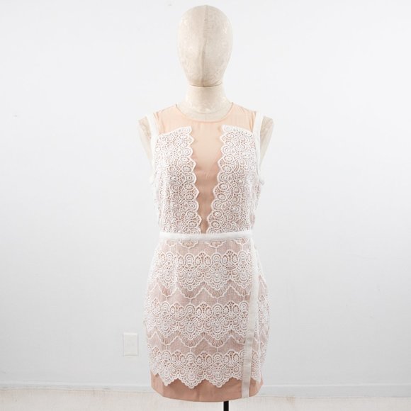 Greylin M Illusion Lace Sheath Mini Dress Pink - Picture 4 of 16